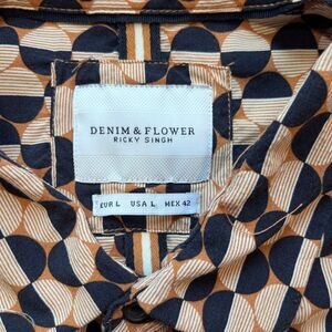 Denim & Flower Ricky Singh Men's L Geometric Circle Print Button Up Shirt